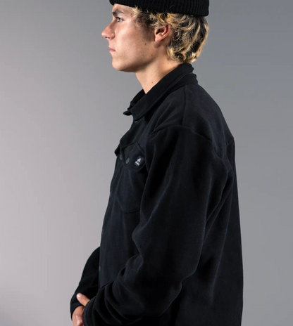 Jones December Recycled Fleece Shirt Stealth Black
