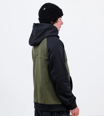 Jones Recycled Fleece Riding Hoodie Moss Green Stealth Black