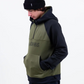 Jones Recycled Fleece Riding Hoodie Moss Green Stealth Black