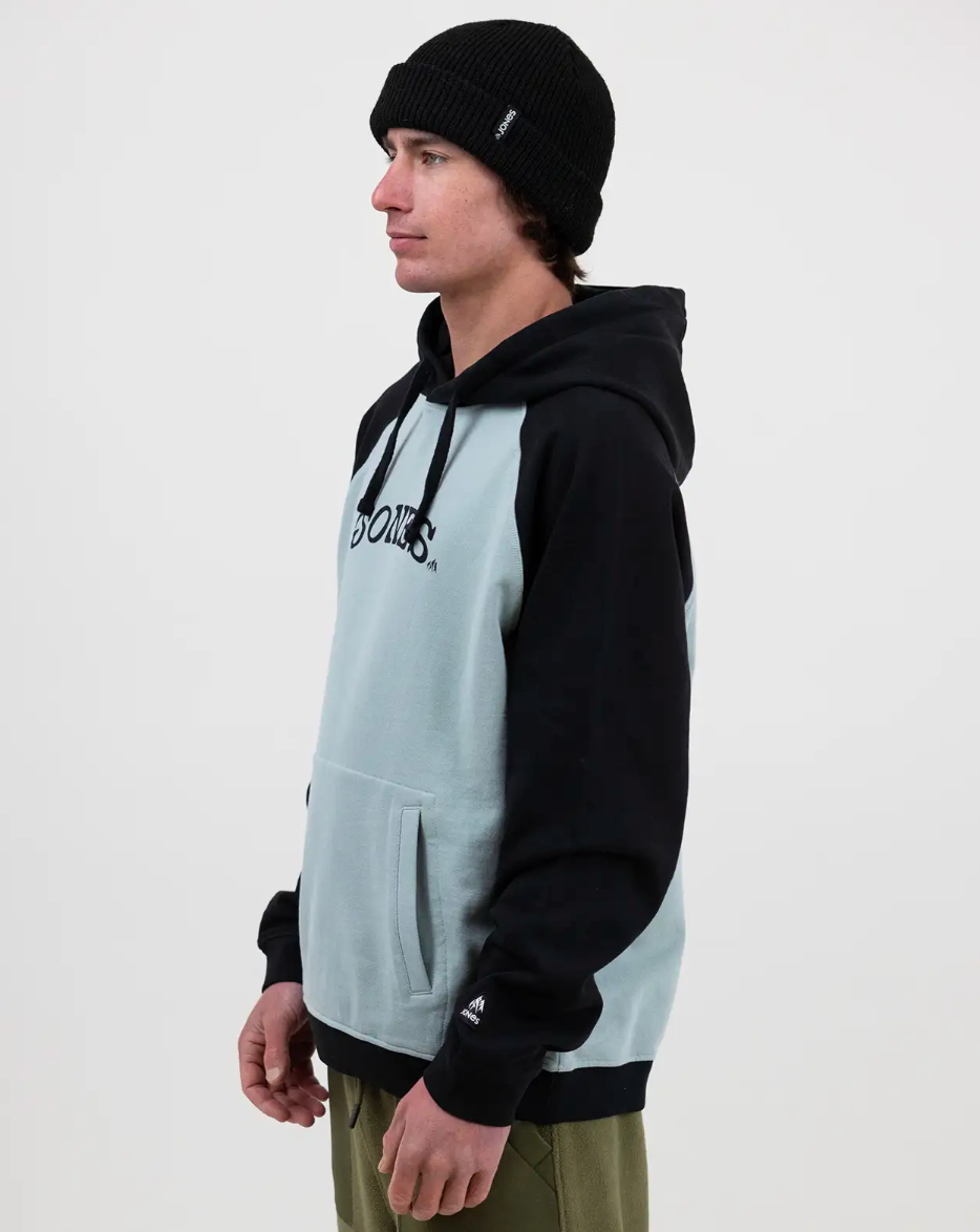 Organic Cotton Hoodie Artic Blue Stealth Black